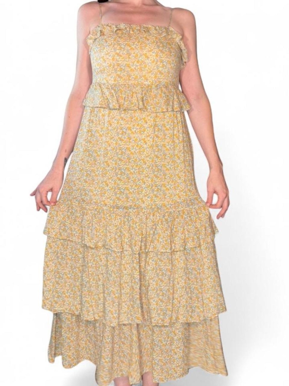 Yellow floral maxi dress from Los Angeles atelier & other stories